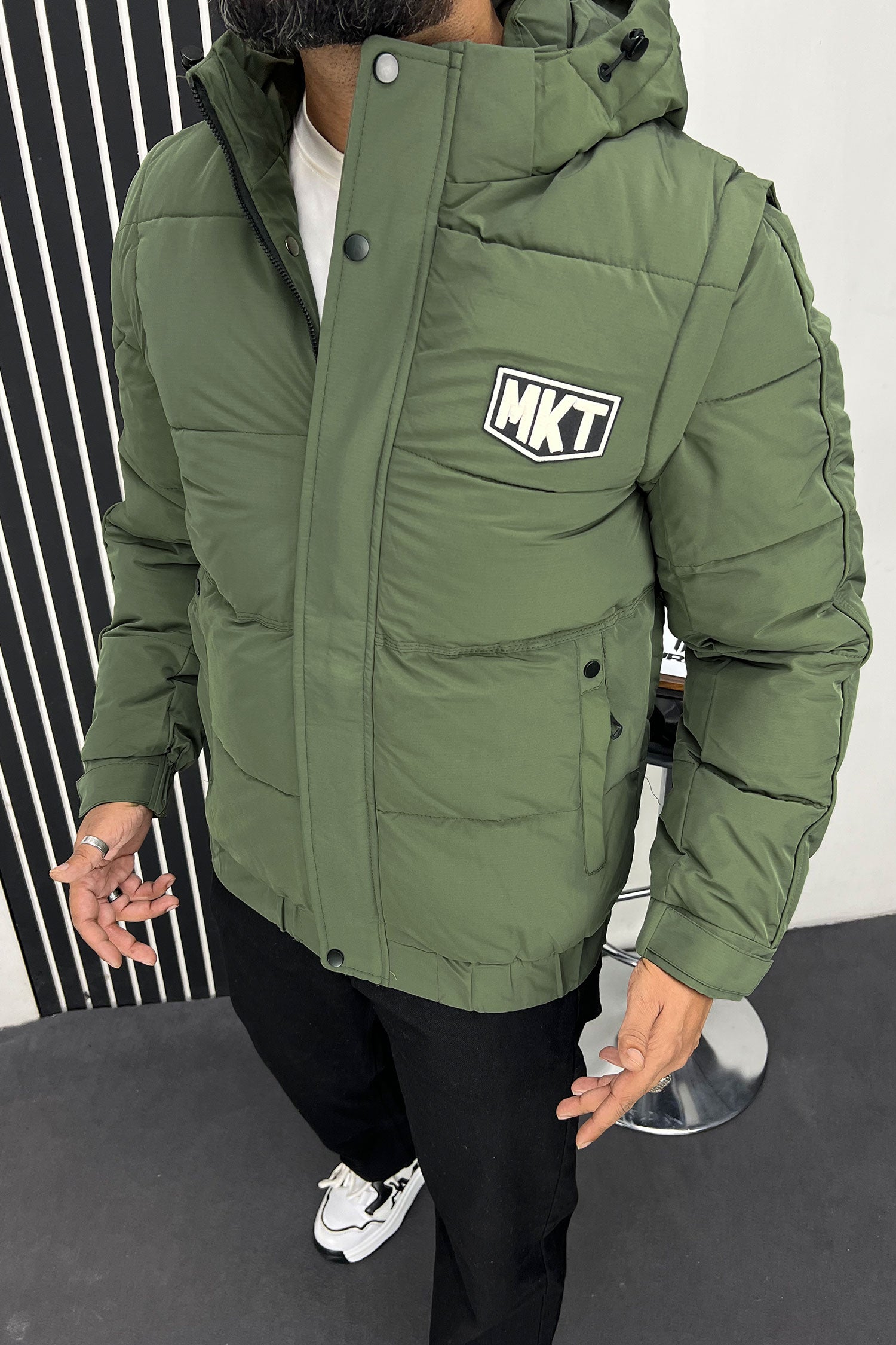 Mkt Removable Sleeves Imported Puffer Jacket