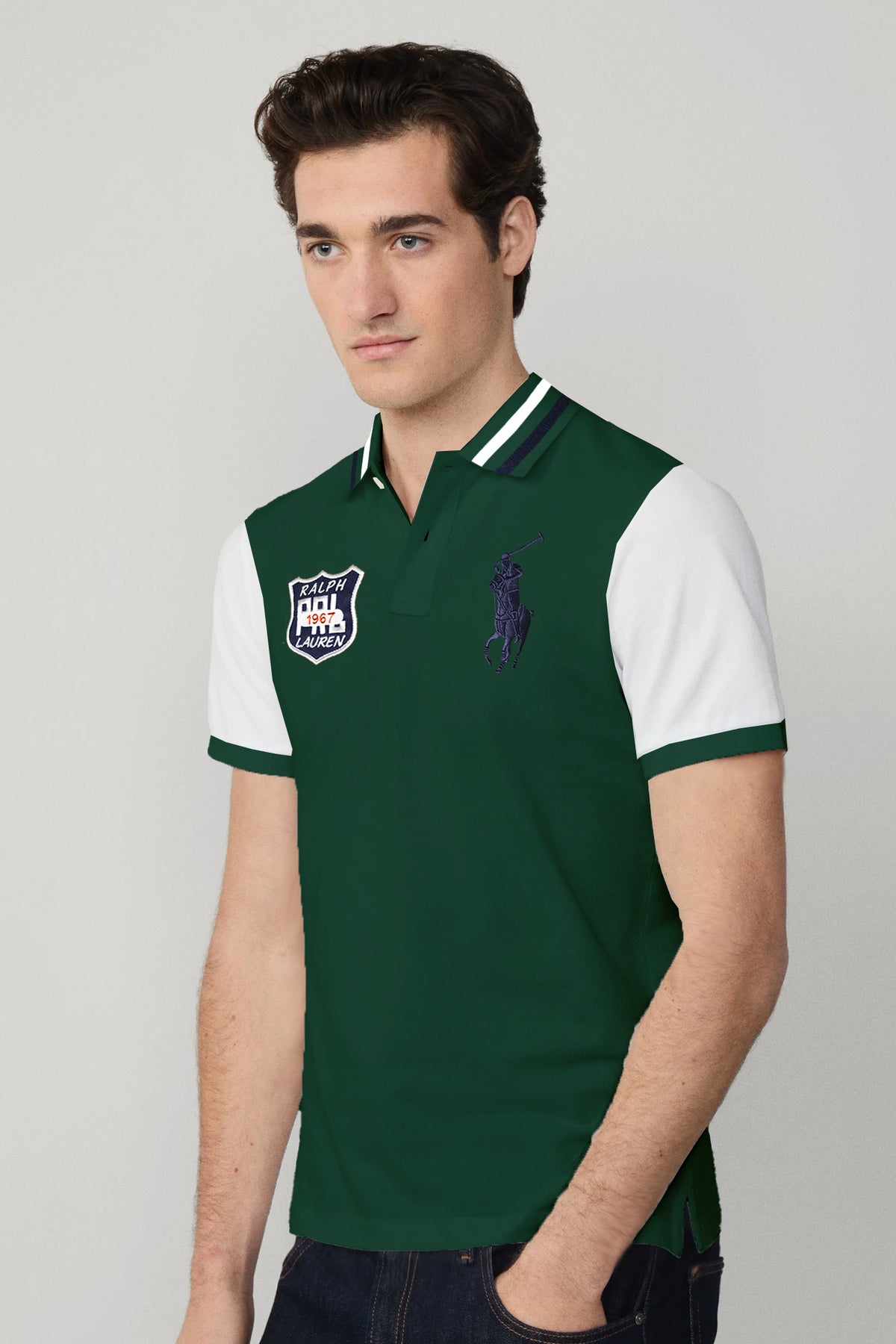 Rph Luren Classic Signature Rider Men's Polo Shirt In Green