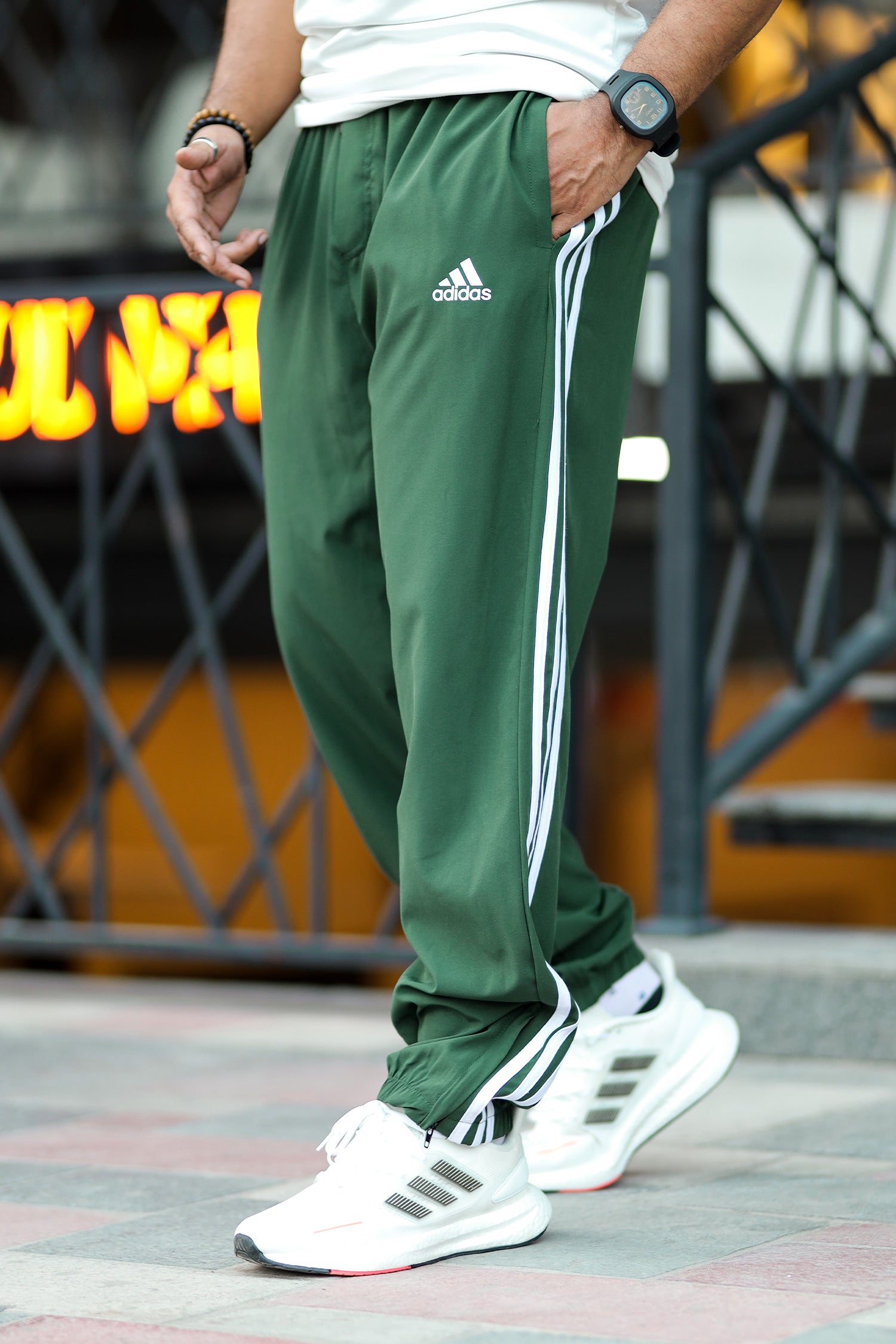 Adds Stripe Zip Bottom Sportswear Trouser