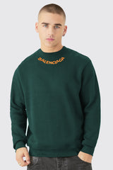 Blncaga Icon Writing Full Sleeves Sweatshirt In Dark Green