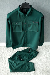 Turbo Pocket Style Men Tracksuit In Dark Green