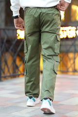 Turbo 8 Pockets Imp Cotton Blend Cargo Trouser In Green