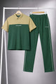 Turbo Colorblock Street Style Men's Co-Ord Set In Green