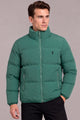 Polo Zipper Water Repellent Imported Puffer Jacket In Green