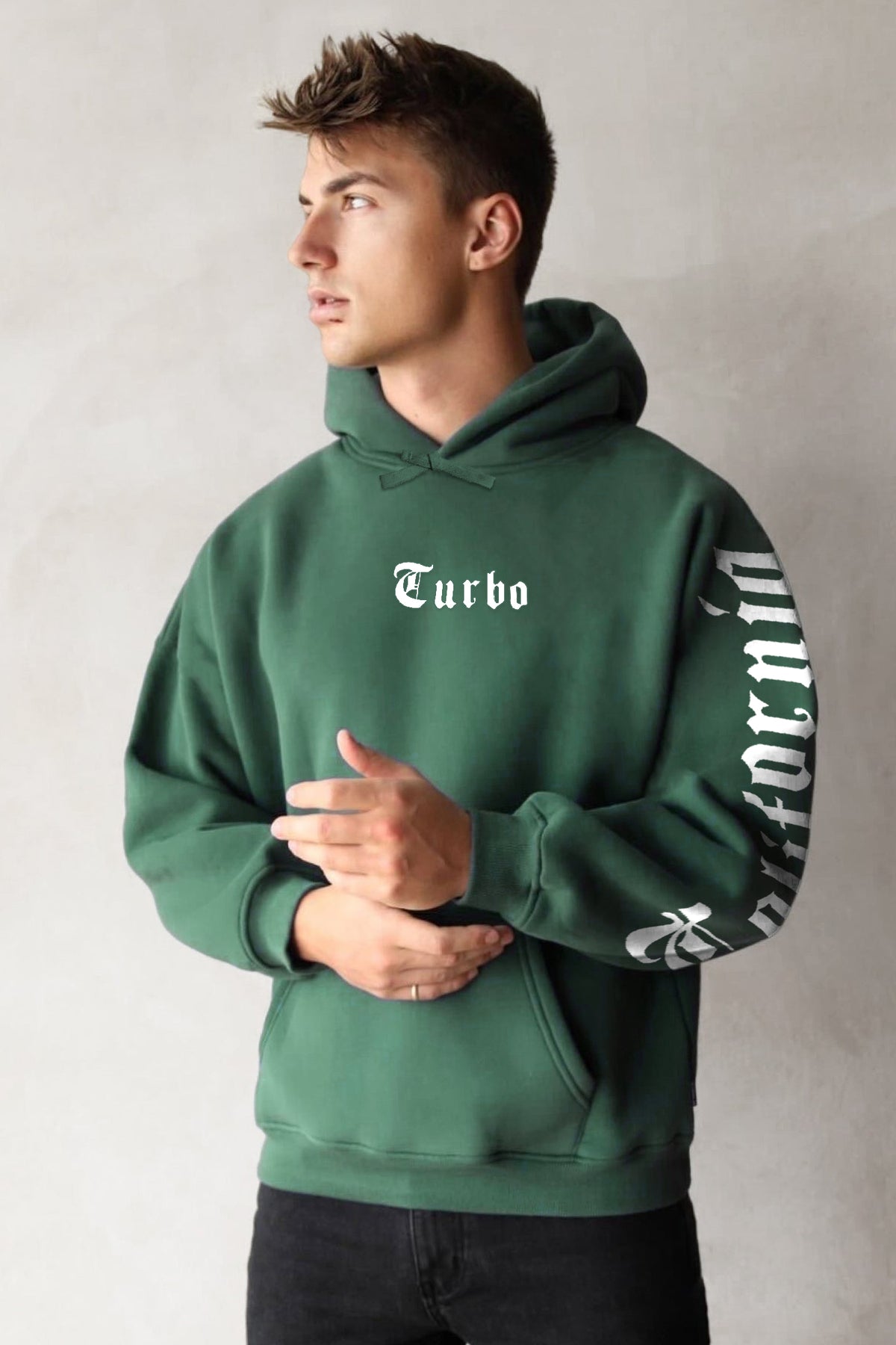 Turbo X Calfrnia Signature Typography Fleece Hoodie