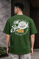 Turbo "Saltrock" Back Design Oversize Tee In Olive Green
