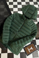 Navigation Down Hooded Bubble Padded Imported Puffer Jacket In Green