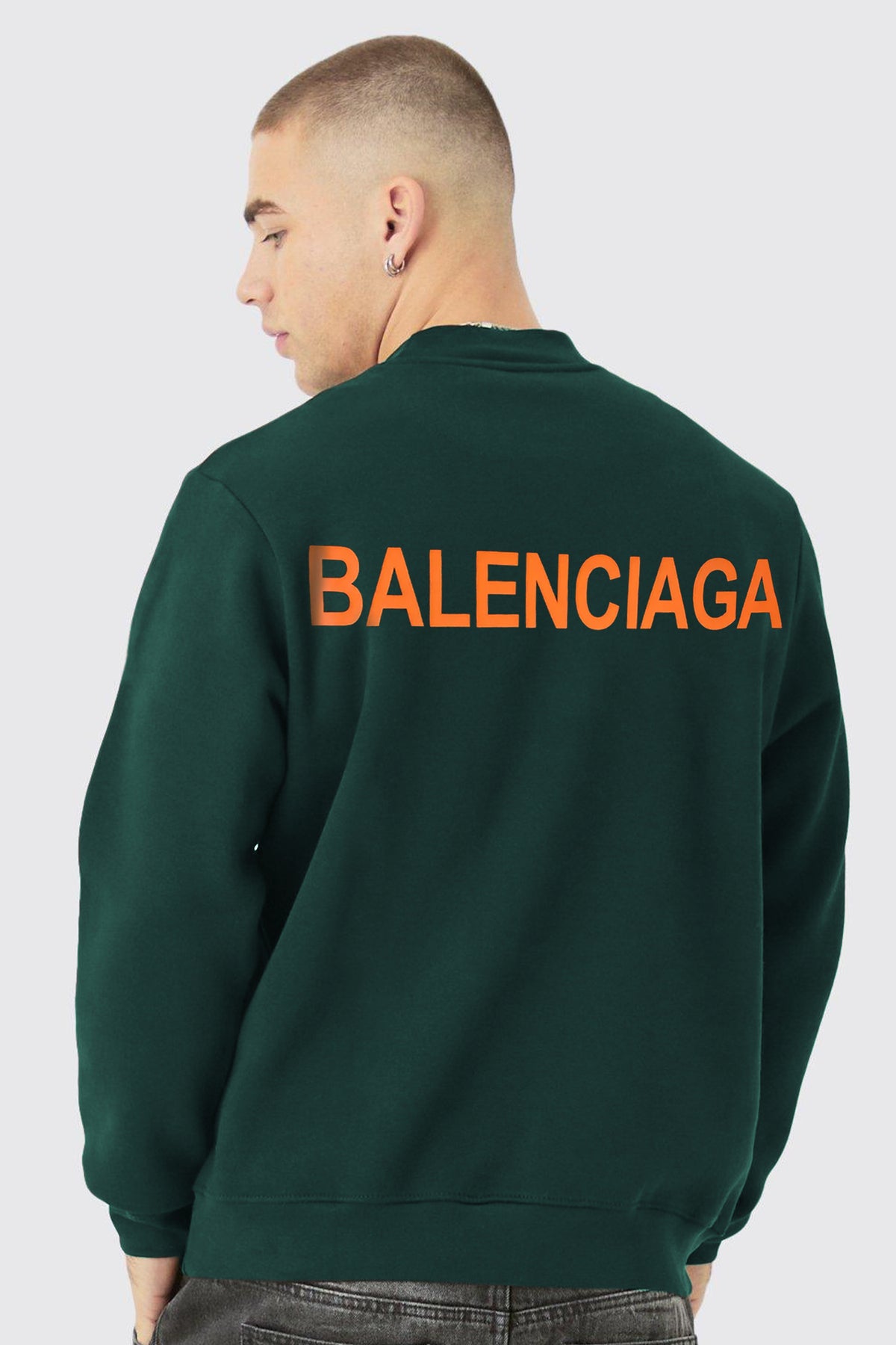 Blncaga Icon Writing Full Sleeves Sweatshirt In Dark Green