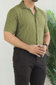 Turbo Endless Cool Embossed Casual Shirt In Green