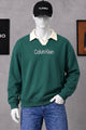 Caln Klen Aesthetic Quarter Collar-Style Men's Sweatshirt In Green