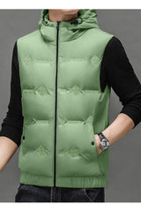 All Over Logo Imported Men's Gilet in Green