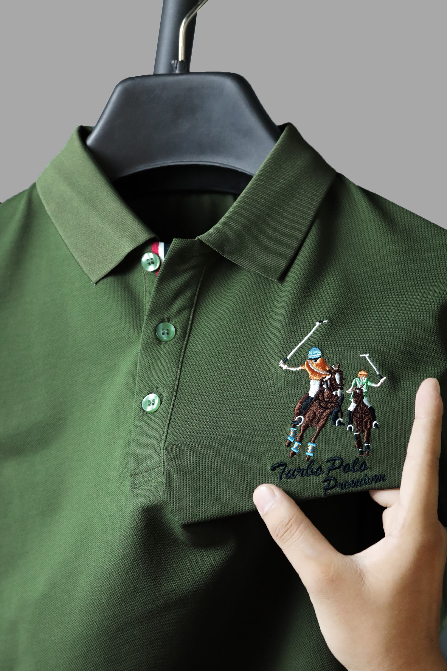 Turbo Polo Club Horse Pony Badge Men's Polo Shirt