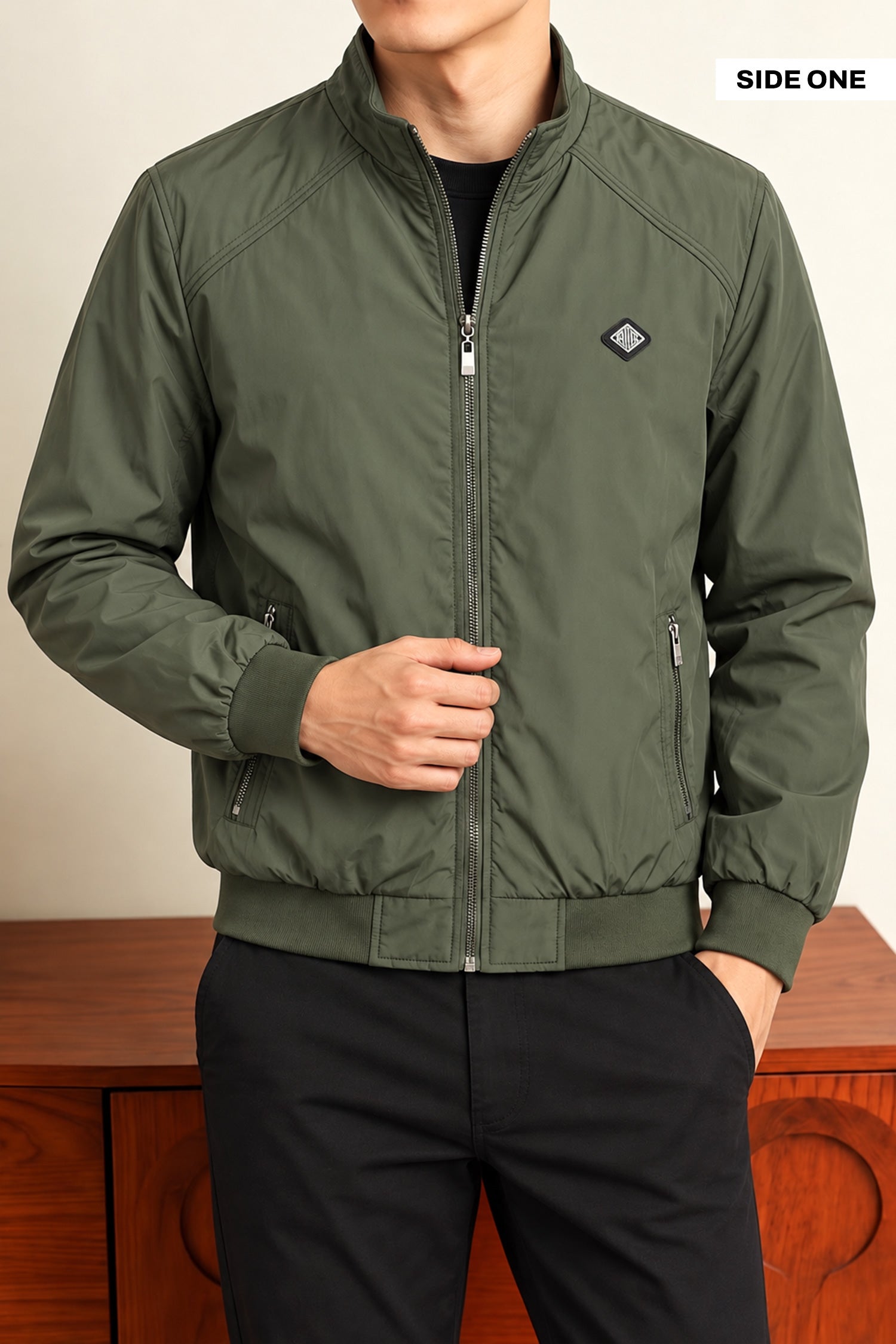 Classic Design Double Sided Imported Big Size Light Weight Jacket In Olive Green