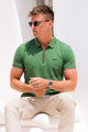 Turbo Studiofit Detailed Zip Collar Men's Polo Shirt In Green