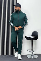 Turbo Strip Panel Men Zipper Tracksuit