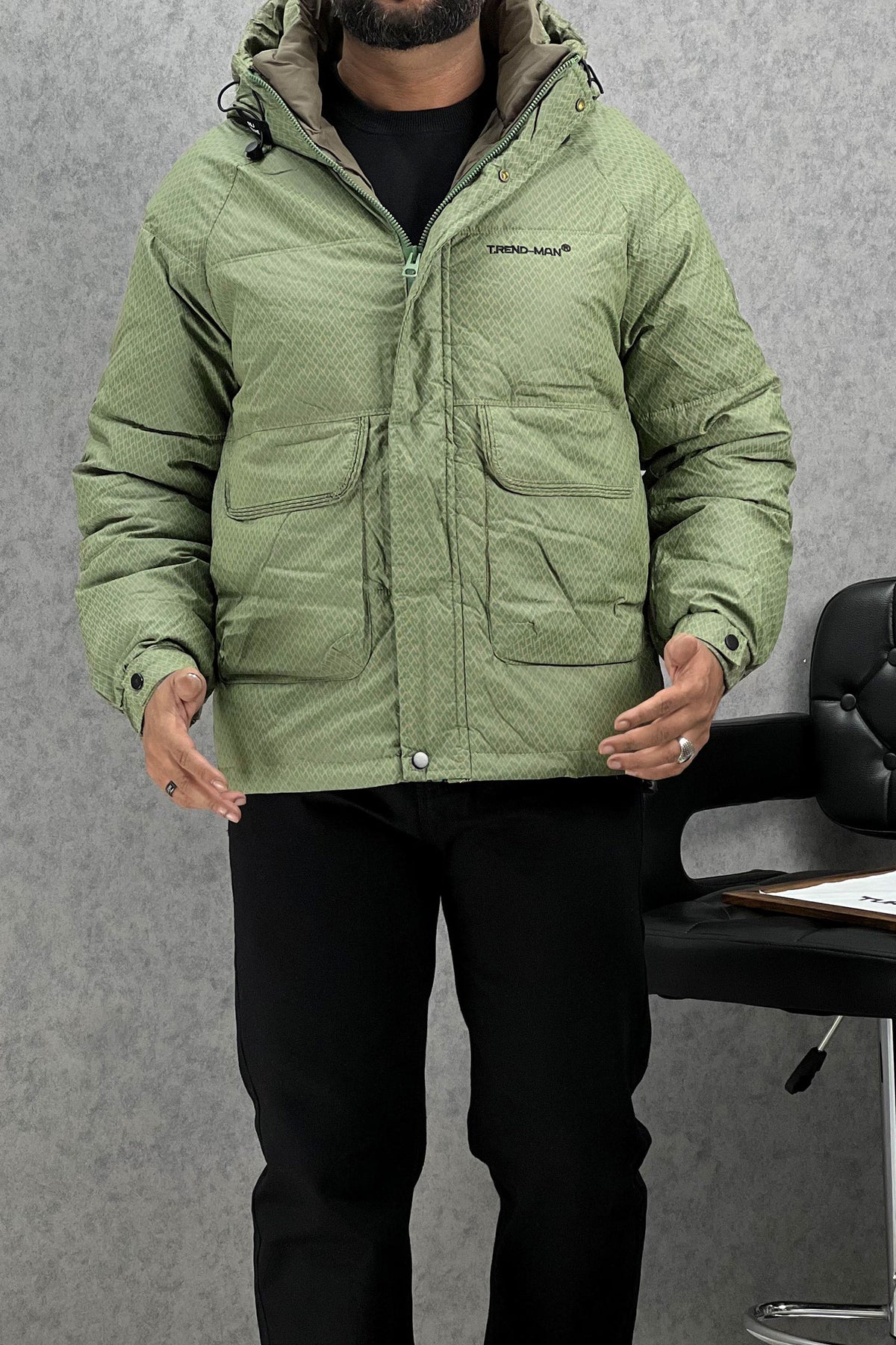 Trnd Man Textured Pocket Style Padded Imported Puffer Jacket