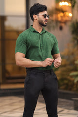 Turbo Artistic Touch Comfort Casual Shirt In Green