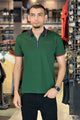 Turbo Record Zip Collar-Block Men's Polo Shirt