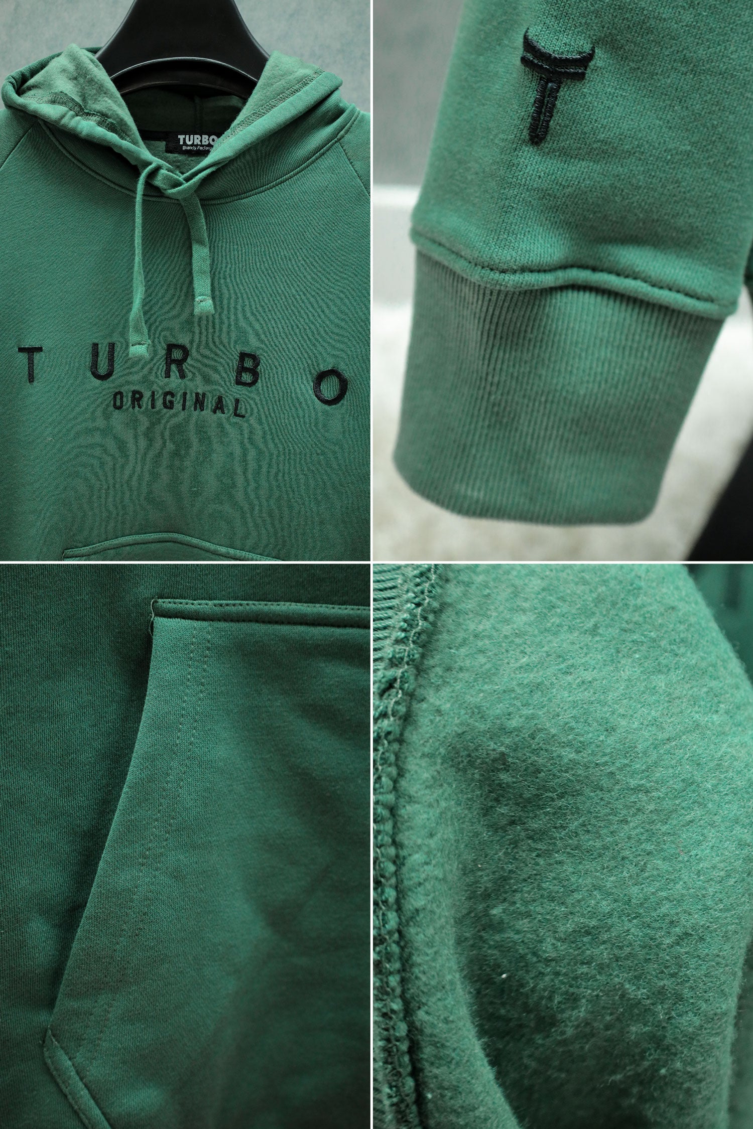 Turbo Original Signature Fleece Hoodie In Green