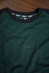 Turbo Seed Of Life Contrast Tone Full Sleeves Men's Sweatshirt In Dark Green