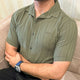 Turbo Endless Cool Embossed Casual Shirt In Green