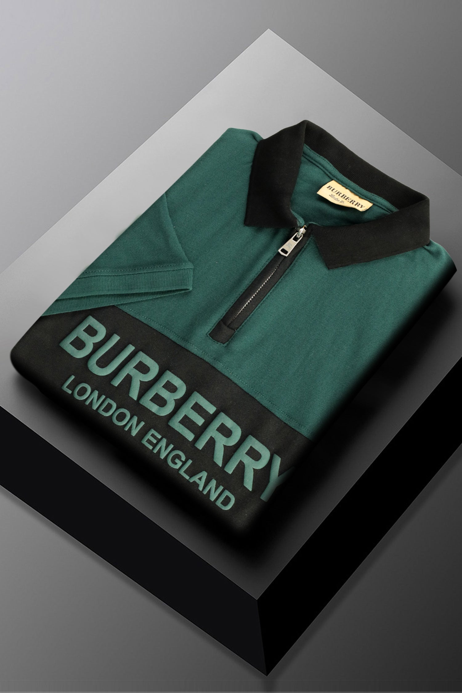 Brbrry 'The Lndn Englnd' Edition Zip Men's Polo Shirt