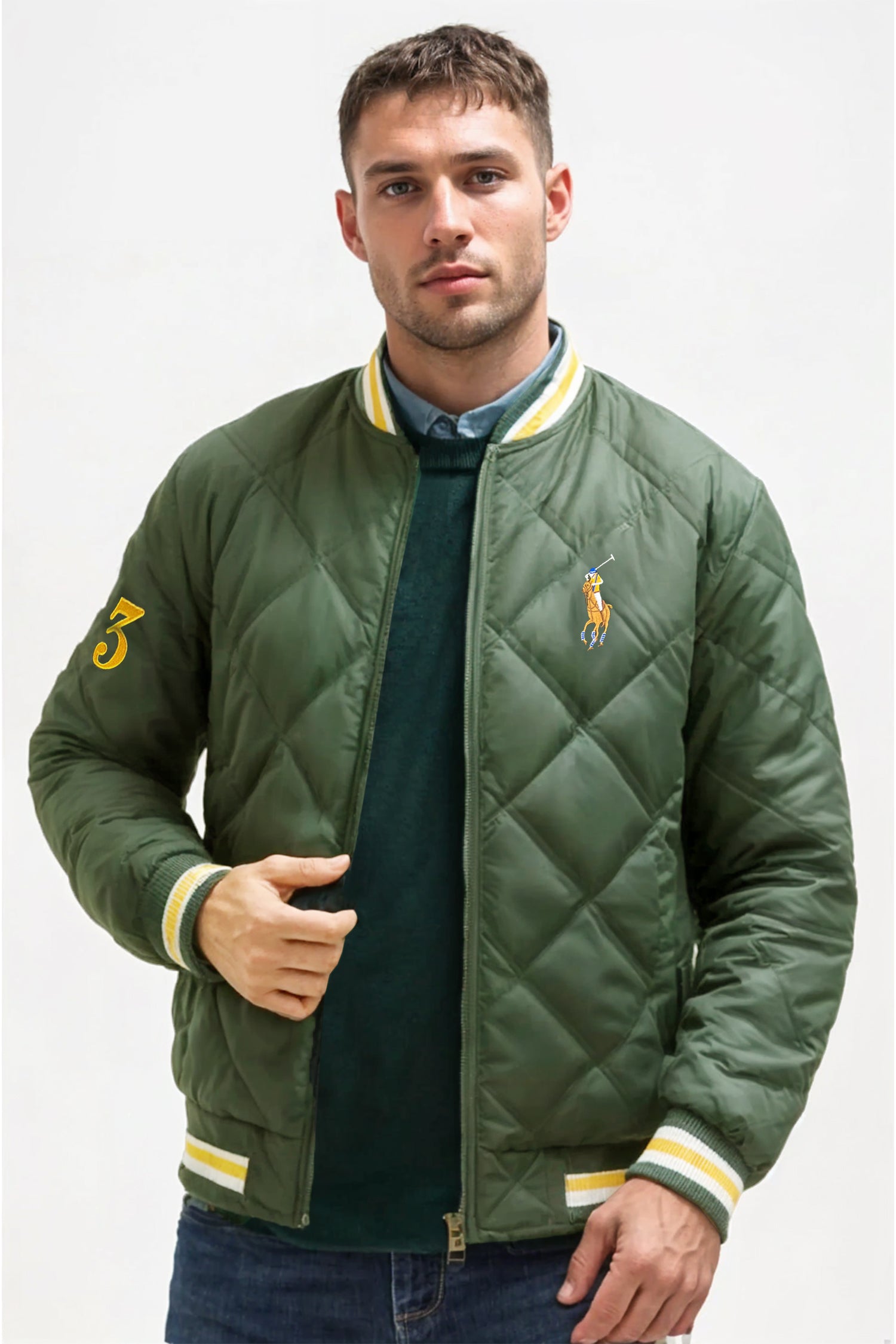 Rph Lren Polo Rib Collar Imported Puffer Jacket