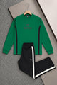 Turbo Knitted Side Panel Round Neck Men's Co-Ord Set