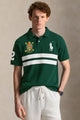 Plo Rph Classic Horizontal Sash Stripes Men's Polo Shirt In Green