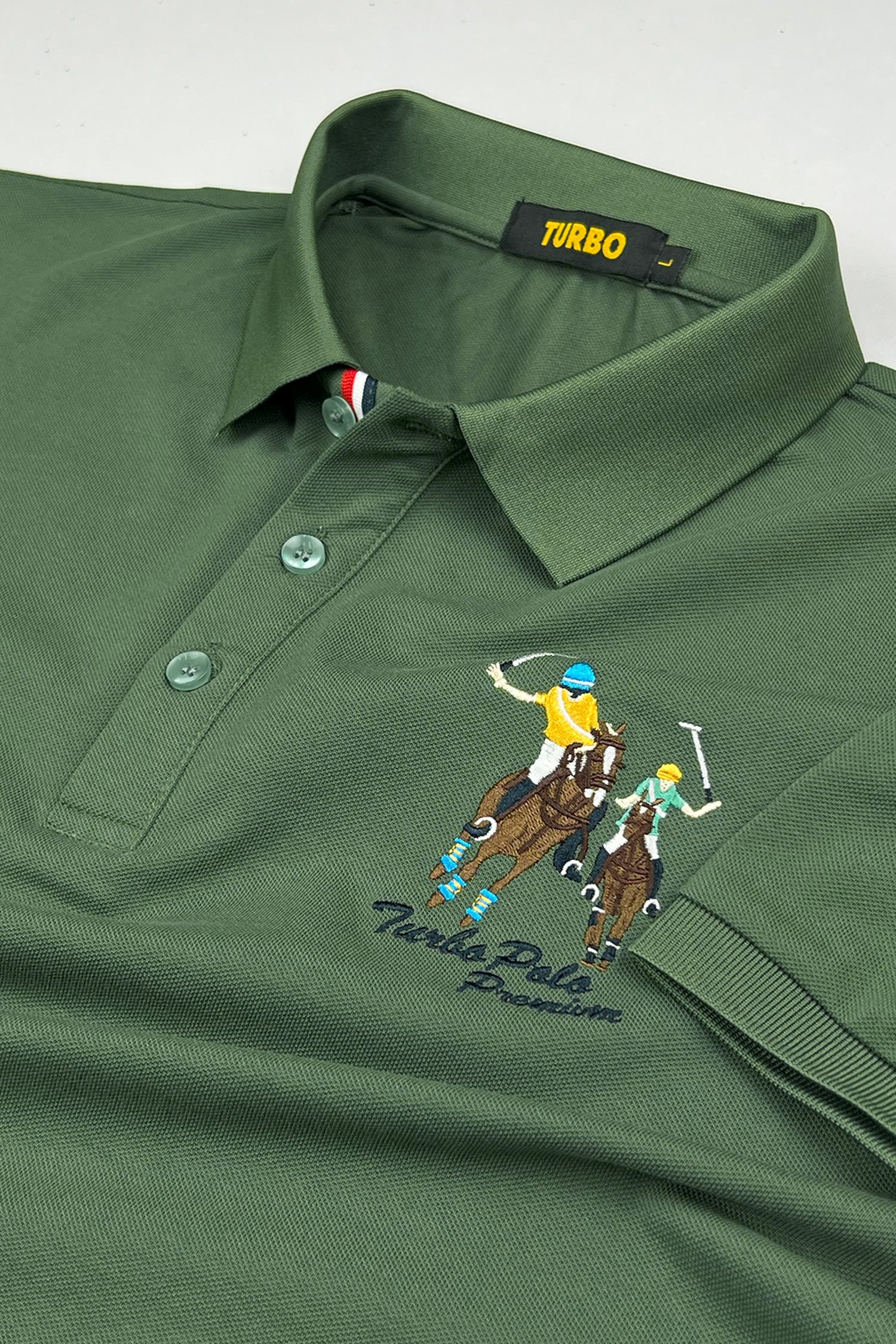 Turbo Polo Club Horse Pony Badge Men's Polo Shirt
