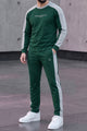 Turbo Color-Blocked Panel Men's Co-Ord Set In Green