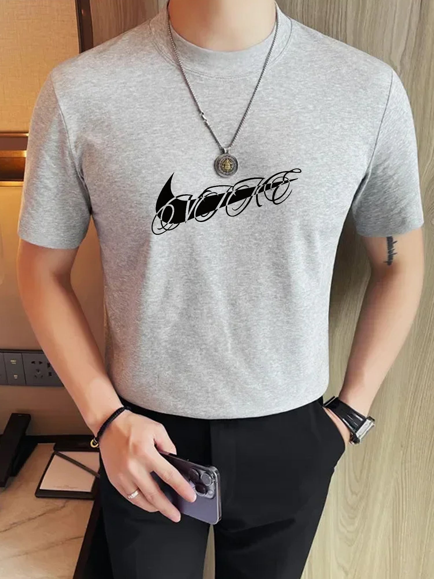 Nke Casual Breathable Slik Round Neck High StreetT-Shirt