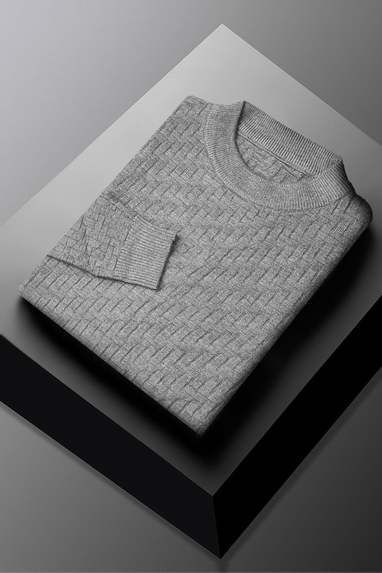 Madmext Patterened Crew-Neck Imported Men's Sweater