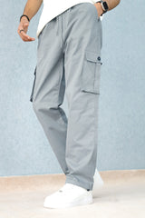 Turbo Loose Bottom Cargo Trouser In Grey