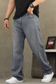Turbo True Fades Denim Baggy Jeans In Grey