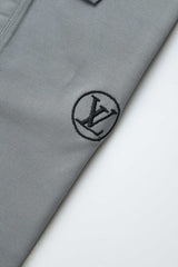 LV Apex Cross Panel Men's Polo Shirt In Grey