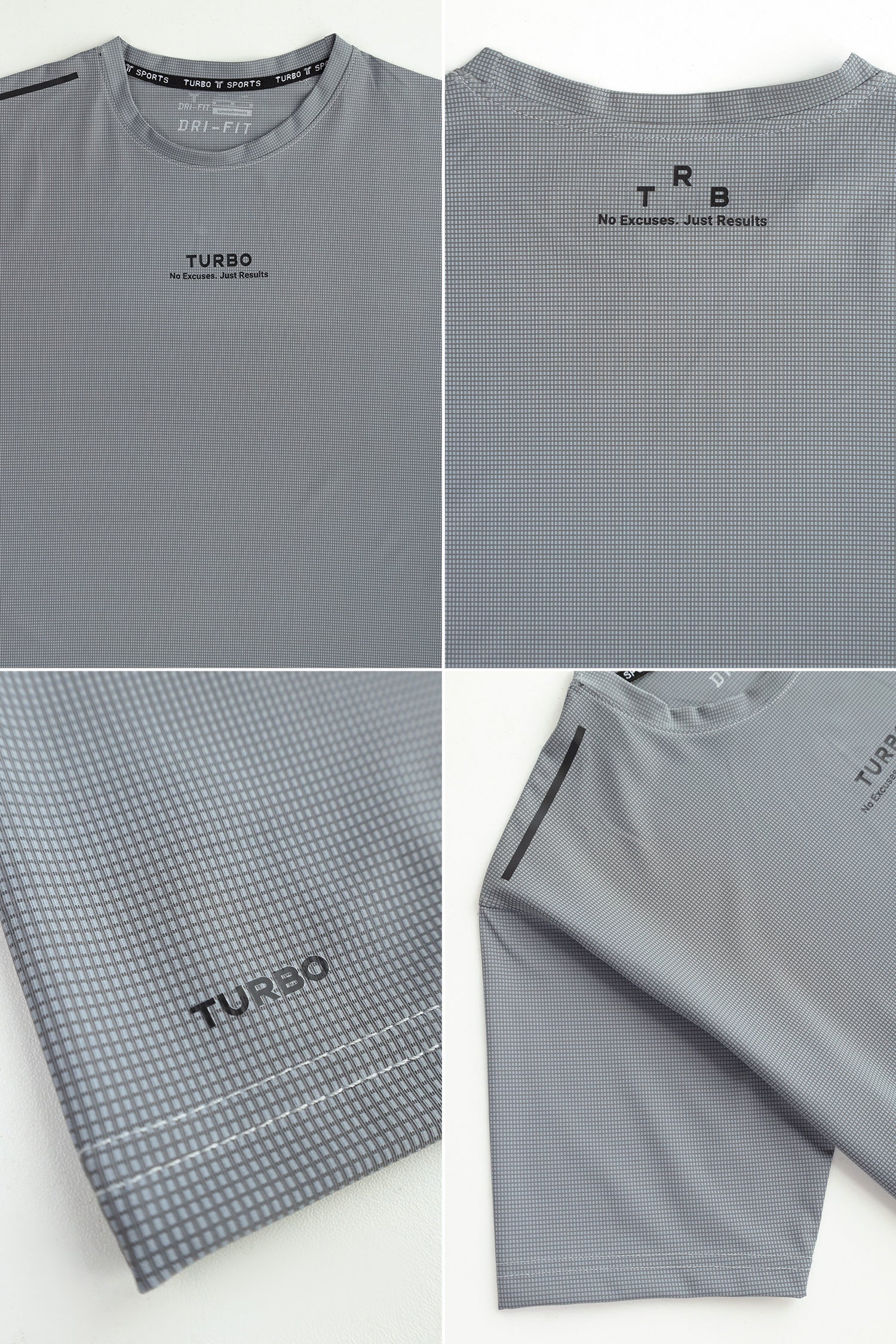 Turbo 'No Excuses' Grid-Tech Performance Dry-Fit Tee