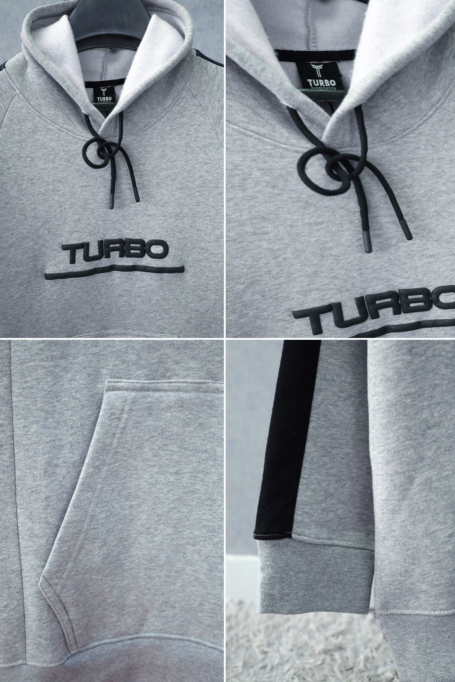 Turbo Panel Stripe Warm Fleece Hoodie