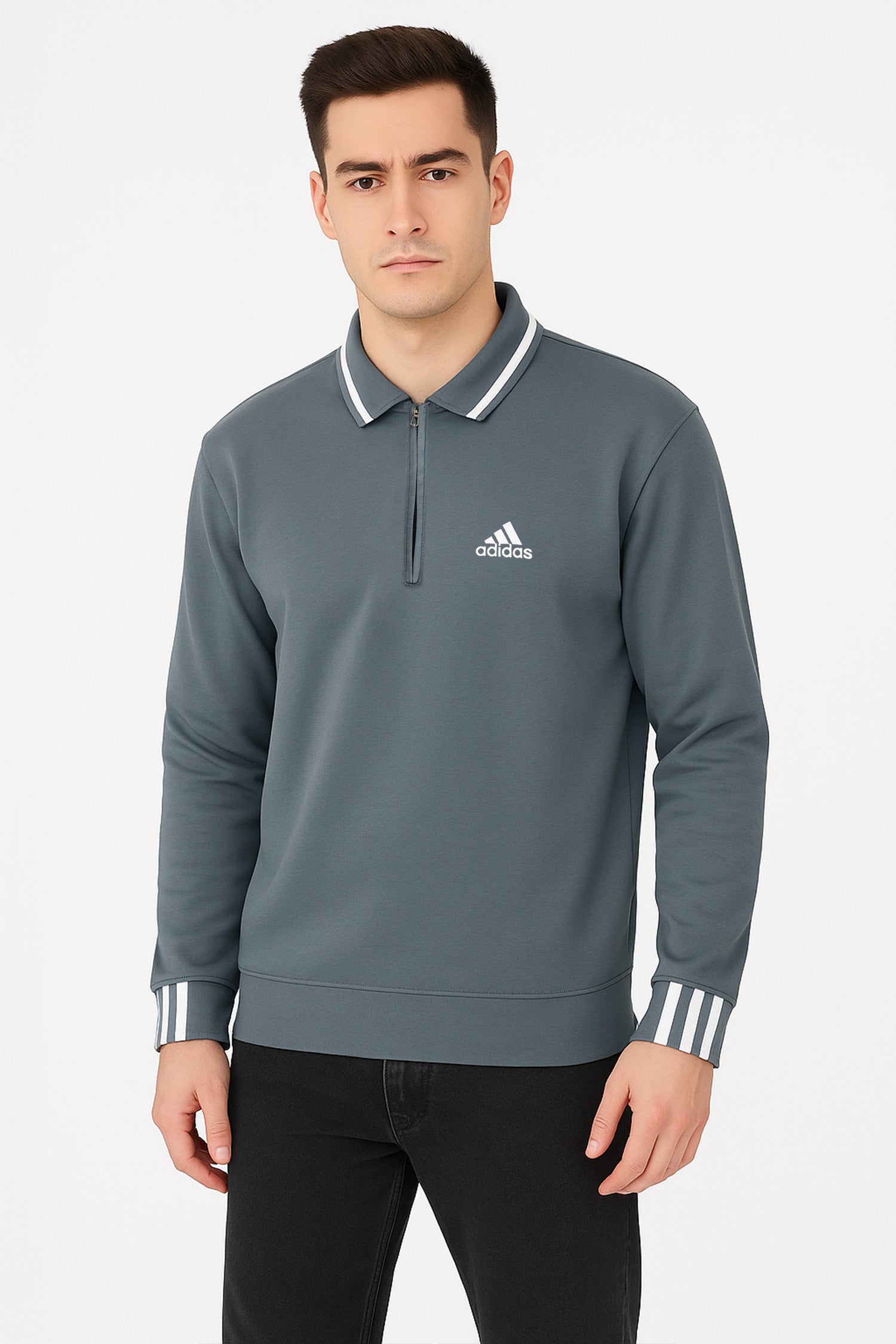 Adds Arm Rib Stripes Imported Men's Sweatshirt