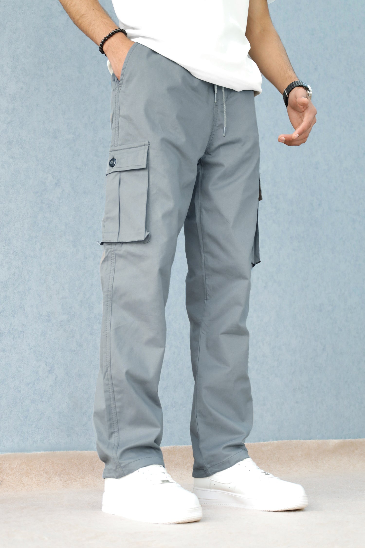 Turbo Loose Bottom Cargo Trouser In Grey