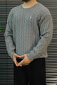Turbo x Polo Braided Old Money Pattern Imported Men's Sweater In Grey