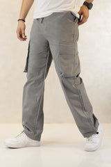 Turbo Relaxed Life Cotton Baggy Fit Trouser In Grey