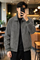Men's Classic Stand Suede Leather Jacket