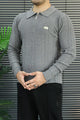 Armni Fine-Knit Collared Zipper Imported Men's Jumper Sweater