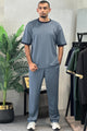 Plo Contrast Trim Men's Co-Ord Set In Light Blue