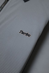 Turbo Fashion Transmission Zip Collar Men's Polo Shirt In Grey