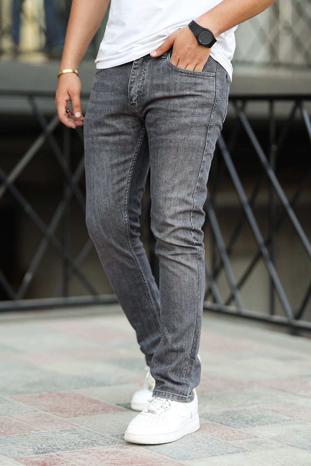 Denim ApexFlex Tailored Slim Fit Jeans In Grey