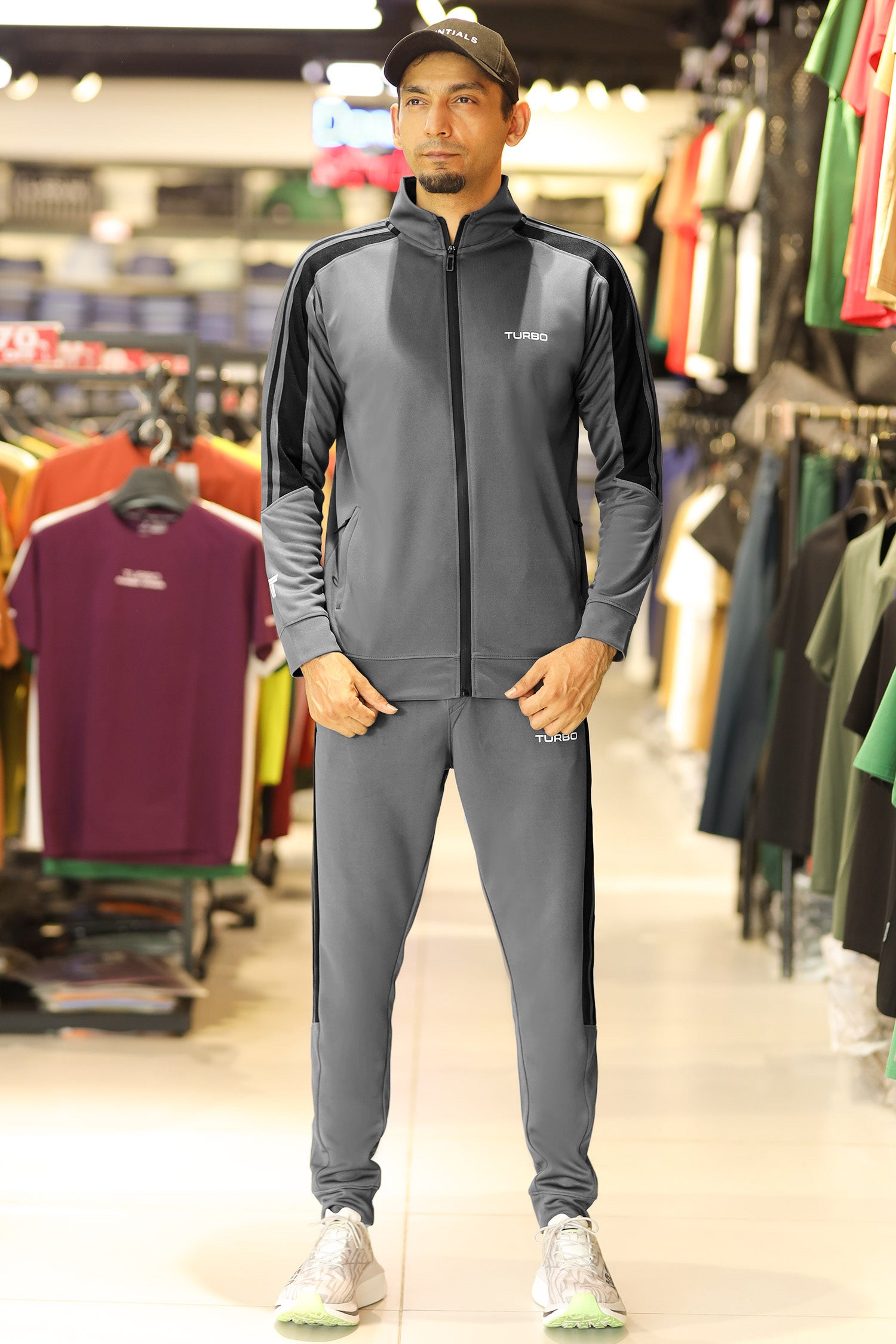 Turbo 3 Stripe Slim-Fit Full Zipper Style Tracksuit