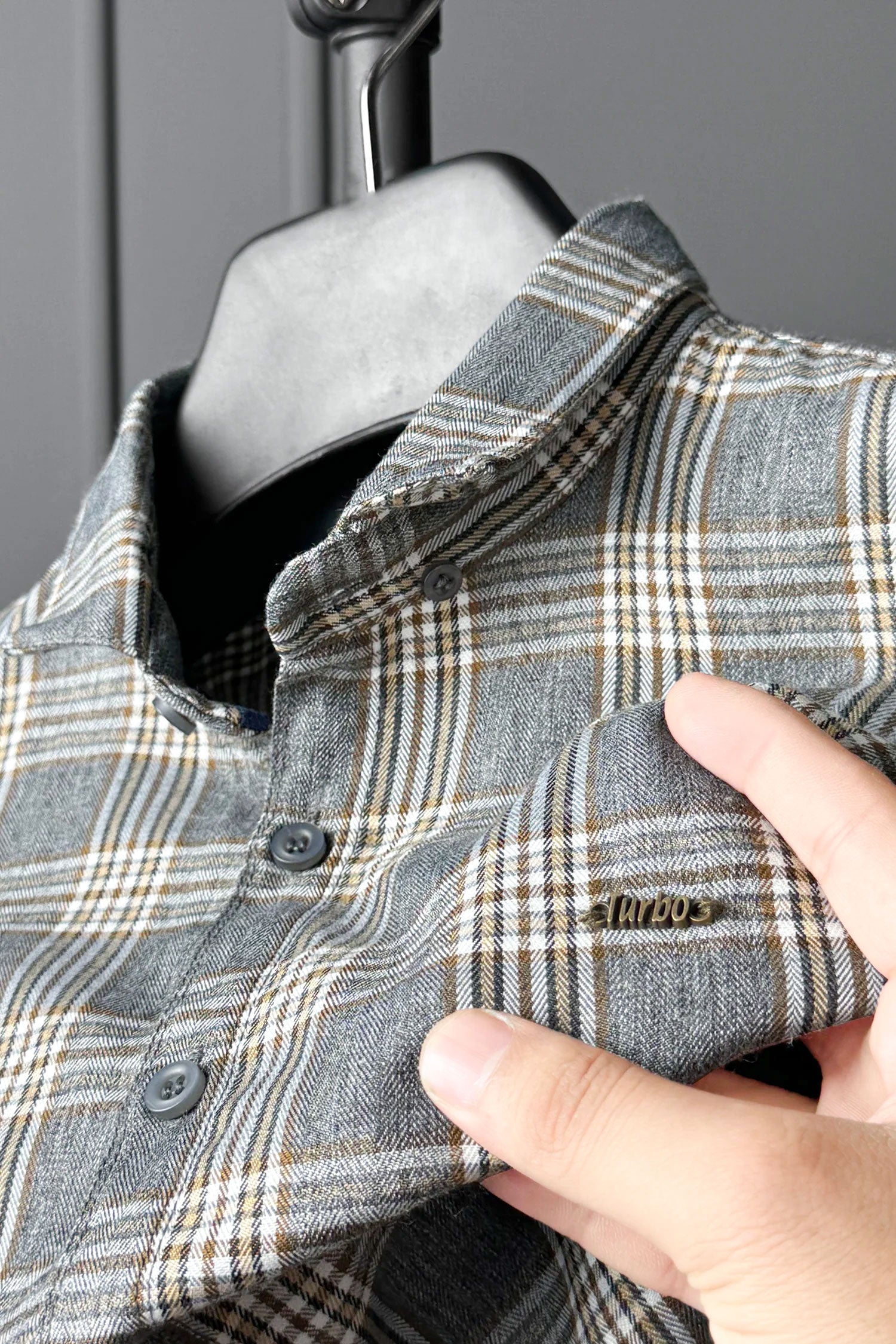 Turbo Tattersall Checkered Long Sleeve Cotton Casual Shirt