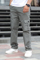 Turbo's 6 Pockets Loose Bottom Cargo Trouser In Grey